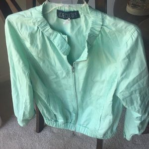 Turquoise jacket with 3/4 sleeves